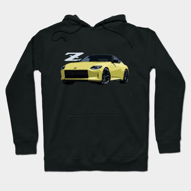 nissan z proto canary yellow Hoodie by cowtown_cowboy